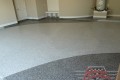 15 Garage Floor Epoxy Flake Concrete Coating Mansfield Lawhorne B-507 Border Swoop Design 04