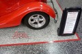 30 Garage Floor Epoxy Flake Concrete Coating Dallas Aulds GC-02 GrayStone Border Red Stripes Design0