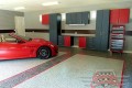 30 Garage Floor Epoxy Flake Concrete Coating Dallas Aulds GC-02 GrayStone Border Red Stripes Design
