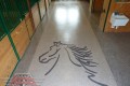 58 Garage Floor Epoxy Flake Concrete Coating Pilot Point Sims-Barn B-822 Chestnut Border  Horse02